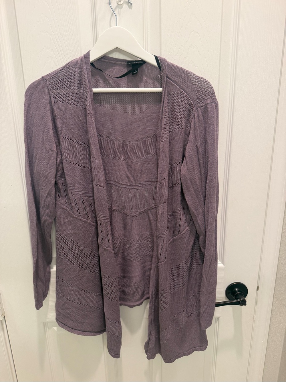 Torrid Mauve Purple Open Stitch Pointelle Knit Cardigan Sweater Size 2 2X